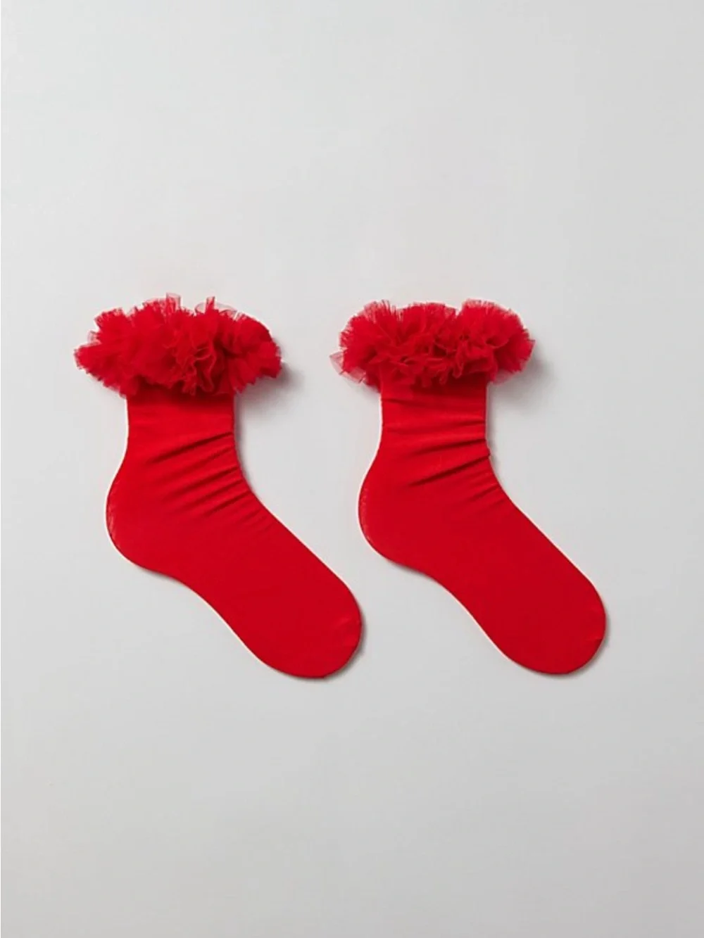 Happy Socks Marry Me Red Tulle 1/2 Crew Socks Free People